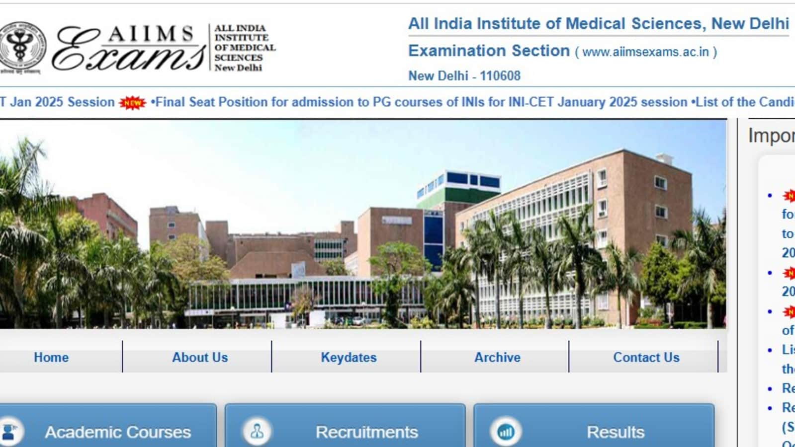 AIIMS INICET জানুয়ারী 2025 এর ফলাফল aiimsexams.ac.in-এ, এখানে INI CET PG ফলাফল দেখার সরাসরি লিঙ্ক রয়েছে